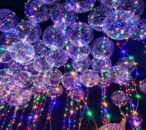 10st 20 tum lysande LED -ballong 3M LED Air Balloon String Lights Bubble Helium Balloons Kids Toy Wedding Party Decoration T20068295709