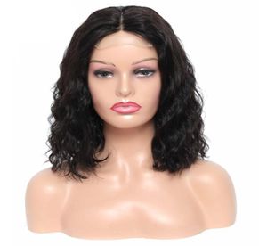 Body Wave Short Bob Front Wigs Brazilian Nonremy Real Human Hair 4x4 레이스 클로저 가발 흑인 여성용 자연 컬러 화려 함 5827515