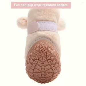 Dog Apparel Anti-slip Boots Winter Booties Plush Protectors For Outdoor Walking Shoes Small Size Hardwood