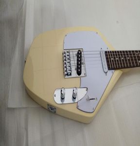 Sällsynta formade 6 strängar tår droppkräm elektrisk gitarr lönn hals rosenträ tavla tremolo bridge vit pickguard2391355