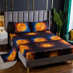 Set di biancheria da letto da 3/4 pezzi set 3d digitale da pallacanestro da pallacanestro da basket foglio di copertura con pipistrello