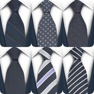 Bow Ties 7cm Business Black Polyester Paisley Men's Tie Neck Geometry Strip For Men Formal Luxury Wedding Neckties Gravatas