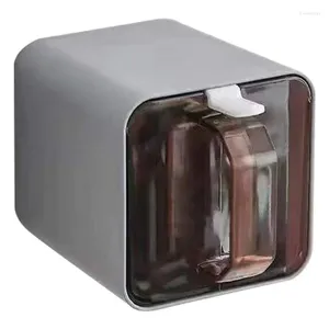 収納ボトル壁に取り付けられた調味料ボックスキッチンスパイスコンテナ湿気防止スクエアジャーとキャップスプーンソルト