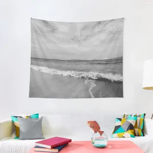 Taquestres Decorações de tapeçaria de praia de praia preto e branco para o seu quarto decoração de decoração de decoração de parede coreana pendurada