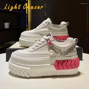 Casual Shoes White Trendy Ladies Sneakers Women Platform Ankle Flat Shoesbasket Femme Chaussures Femmes Height Increase
