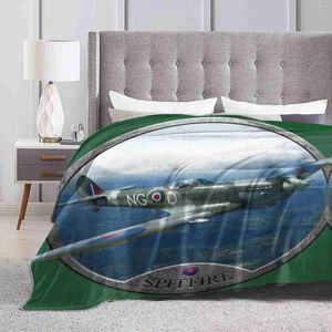 Blankets Spitfire Aircraft Fashion Soft Warm Throw Blanket Supermarine Raf Fighter Military