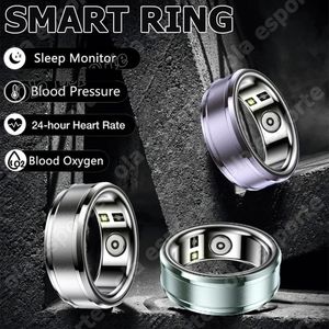 Fashion Healthy Smart Ring Heart Rate Blood Oxygen Thermometer Fitness Tracker Smart Finger Digital Rings For Men Women Gift 240408