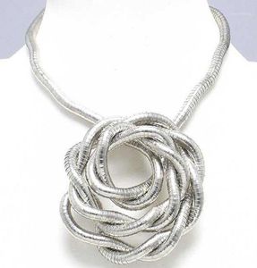 Chains Manufacture 5mm 90cm White K Plated Iron Bendable Flexible Necklace,1pcs/pack19201090