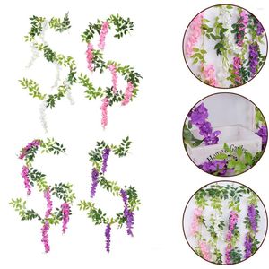 Dekorativa blommor 1.8m konstgjorda blommor rotting wisteria falsk växt vinrankning bröllop vägg hängande heminredning tillbehör