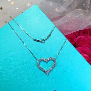 Tiffanyjewelry lyx tiffanybead hänge halsband kvinnor designer smycken mode street klassiska damer hjärthalsband semester gåvor