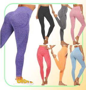 Yoga kläder höga midja sömlösa leggings skjuter upp leggins sport kvinnor fitness som kör energi elastiska byxor gym tjej tights yj008292329