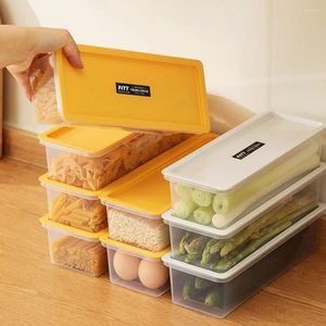 Storage Bottles Noodle Box Microwavable Airtight Lid Rectangle Spaghetti Macaroni Cereal Fruit Vegetable Refrigerator Food Container