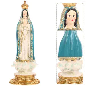 Figurine decorative Vergine Maria Statua Figurina religiosa Maria Resin Desktop Craft Prop