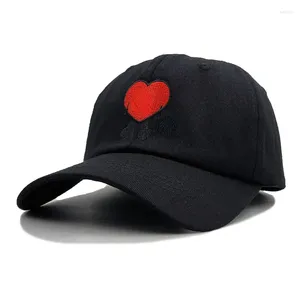 Ball Caps Embroidered Baseball Cap Cotton Adjustable Soft Top Cute Red Summer Women's Pointed Truck Driver's