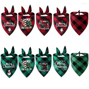 Dog Apparel 10Pcs Christmas Bandana Puppy Accessories Cotton Pet Bibs Cat Scarf Xmas Gift Chihuahua Costume For Small Large Dogs