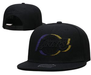 American Basketball „Lakers” Snapback Hats Teams Luksusowe projektantów finałów szafka na szafkę Casquette Sport Hat Strapback Shap Back Regulble Cap A28