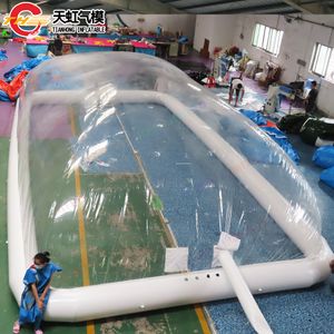 outdoor activities Free Shipping 8x5m Clear Inflatable Swimming Pool Cover Tent Transparent Water Pool Dome Shelter for Sale