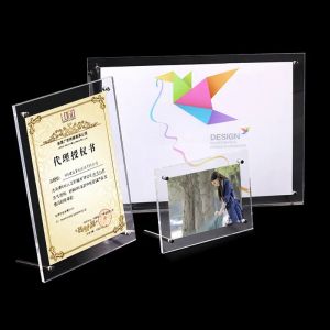 Frame 1 SET Acrylic Photo Frame Product Price Tag Display Stand Transparent Screws Advertising Europe HighEnd Fashion Picture Frames