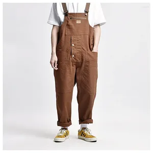 Pantaloni da uomo maschio giappone harajuku streetwear hip hop saltesuit bavaglini turistici uomini uomini accoppiano le gambe sciolte