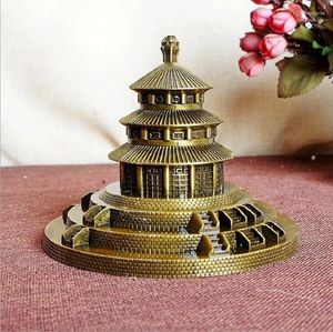 Figurine decorative Pechino Temple of Heaven Metal Crafts Gifts Ornaments Architectural Sculture Building Model Bronzo 15 12 cm