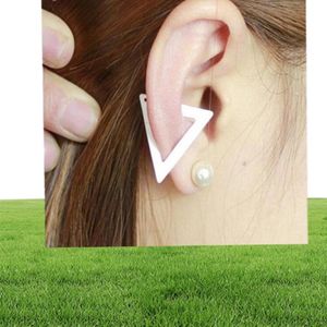 1 st ny punk metall Lage Ear Clip Cuff Wrap Earring No Piercing-Clip Hollow Triangle Women Men Party Jewelry Billiga grossist9314947