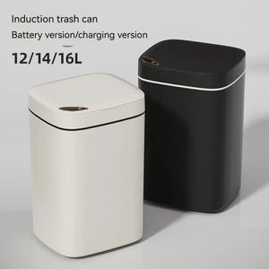 16L Smart Trash Can Automatic Sensor Indoor Bathroom Crack High Looking Antiodor Household Products 240408