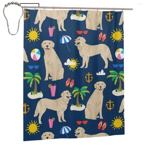 Shower Curtains Golden Retriever Curtain For Bathroon Personalized Funny Bath Set With Iron Hooks Home Decor Gift 60x72in