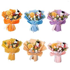 Dekoratif Çiçekler Anneler Günü Düğün Partisi Dekoru için Tığ Buketi