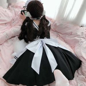 Lolita Anime Costumes 2023 Black Cute Maid Comes Girls Women Lovely Maid Cosplay Come Animation Show Japanese Outfit Dress Clothl23