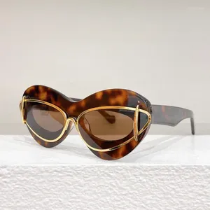 Óculos de sol elegante exclusivo gato acetato de olho UV400 Durável Lente Durável Designer Handmade Designer de tartaruga preta 40119i