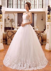 2018 Strapless Wedding Dress Lace Bride Dress Ball Gownprincess Wedding Gown Crystal Decoration Vestido de Noiva7642630