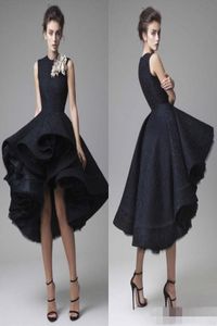 Krikor Jabotian 3D Lace Floral Arabic Dubai Jewell Neck Dark Navy Invinding Dress Party Gown Noreeveless Formal Homecoming9031997