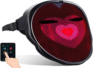 LED -Gadget -Gesichtsmaske Leuchtmasken mit Bluetooth -Programmierbarer automatischer Induktionsschalter Luminous Maske für Kostüme Cosplay249Q8939776