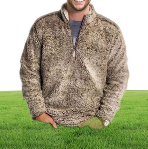 Men's Sweaters Men Winter Sherpa Sweater 1/4 Zipper y Pullover Plus Size 3XL Streetwear Tops Casual Teddy1851868