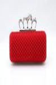 Classic DesignerType4 Red Ladies Skull Clutch Knuckle Rings Four Fingers Handbag Evening Purse Wedding bag 03918b8459121
