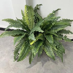 Decorative Flowers Artificial Faux Plants Outdoor Spring Decoration Persian Fern Realistic UV Resistant For Outside Home Planter Porch Patio