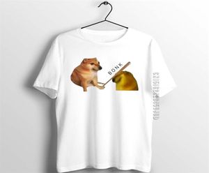 Unisex mężczyzn faceci t shirt bonk meme psa śmieszne dzieła sztuka drukowana męska bawełniana graficzna grafika tshirts dla dorosłych letnich ubrań 2107066975383