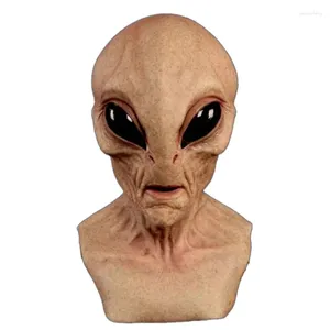 Dekorative Blumen Halloween gruseliger Latex UFO Big Eyes Alien Full Head Party Maske für Erwachsene Maskerade Kostüm Cosplay