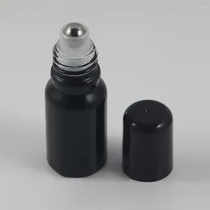 Storage Bottles 10ml Mini Roll On Sample Test Roller Bottle For Essential Oils Refillable Perfume Deodorant Containers With Black Lid