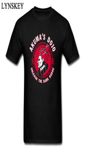 Akuma s dojo game street lutador de caça masculina camiseta cool anime impressão preta camiseta de algodão personalizada boy039s presente2463581