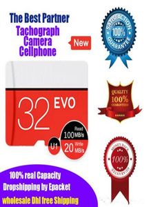 DHL Brand 100 Real Capacity 32bg 64GB Micro SD Memory Card TF U1 Class10 High Speed Quality Retail Drop3837135