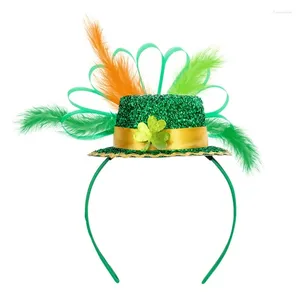 Party Supplies paljetter Green Hat Hair Hoop Shamrock pannband Stpatrick Day Accessories