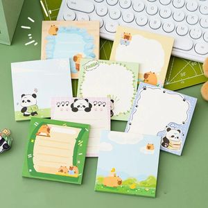 PCS/lotto Kawaii Panda Capybara Memo Pad Note Sticky Sticky Cute N Times Stationery Etichetta Notepad Post Office School Supplies