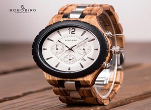 Куче Quartz Watches Bobo Bird Men Watch Luxury Elegant Wood Metal Chronograph Auto Date Watches Relojes Hombre 2020 Отец 039S 4824487