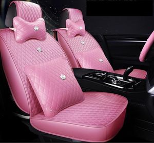 Sitzbezüge von Universal Fit Car Accessoires für Limousinen Full -Set -Design Langlebiger PU -Leder -Adjuatable -Sitzbezüge mit Kissen Kissen 2076143