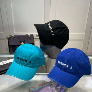 Versione corretta Parigi Nuova cappello da baseball in denim blenciaga lavata maschile e lettera di moda coreana da donna ricamo di lingua versatile