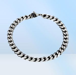 Bransoletka kubańska link męscy Braclet Men szeroka stalowa bransoletka męska stalowa akcesoria Mężczyźni Bracelety łańcuch skały na ręce mężczyźni q064925914