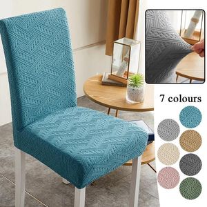 Chair Covers Solid Jacquard Stretch Seat Protector For Wedding Dining Room Office Banquet House De Chaise Cover Stool Case