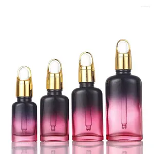 収納ボトルドロッパーボトル10ml 20ml 30ml 50mlカラフルなガラス勾配空の化粧品容器詰め替え可能な香水エッセンシャルオイルツール