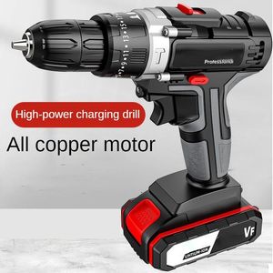 168V Cordless Impact Drill 650W HighPower Electric Litium Battery Dual Speed ​​150 Moment Skruvmejsel Kraftverktyg 240407